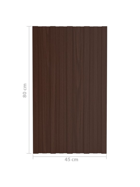 Střešní panely 36 ks pozinkovaná ocel hnědé 80 x 45 cm