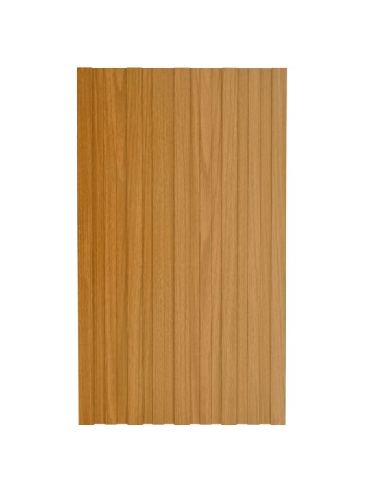 Střešní panely 12 ks pozinkovaná ocel světlé dřevo 80 x 45 cm