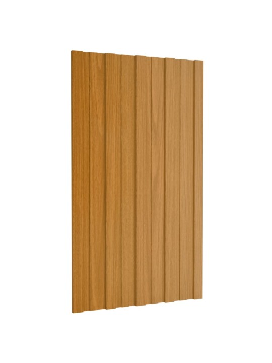 Střešní panely 12 ks pozinkovaná ocel světlé dřevo 80 x 45 cm