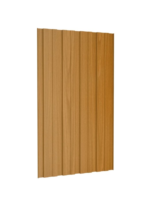Střešní panely 12 ks pozinkovaná ocel světlé dřevo 80 x 45 cm