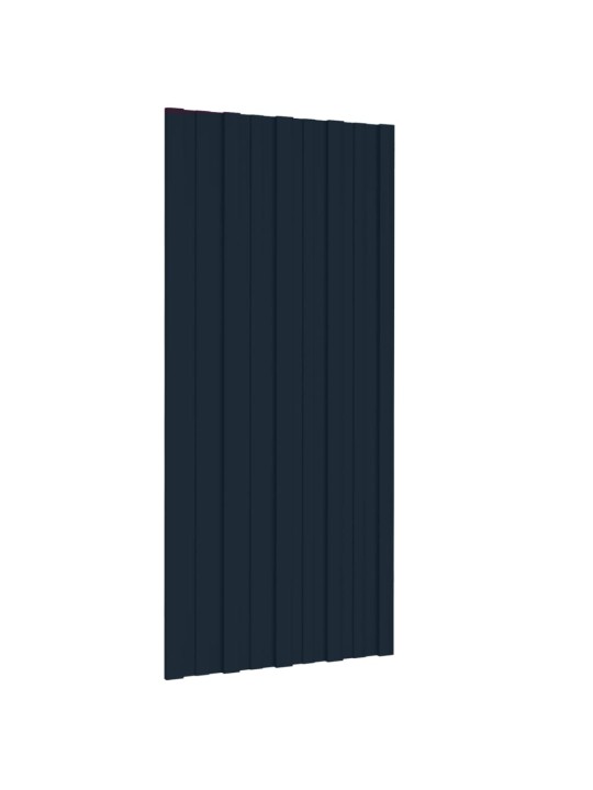 Střešní panely 12 ks pozinkovaná ocel antracitové 100 x 45 cm