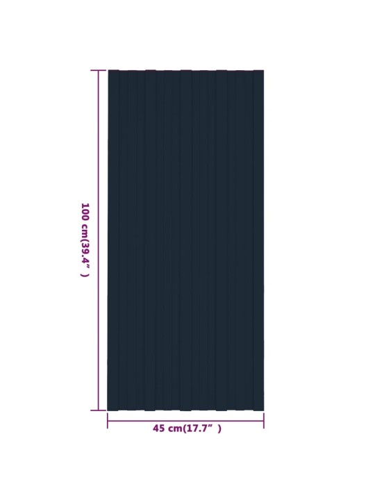 Střešní panely 36 ks pozinkovaná ocel antracitové 100 x 45 cm
