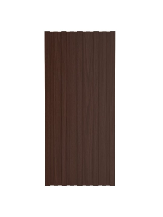 Střešní panely 12 ks pozinkovaná ocel hnědé 100 x 45 cm