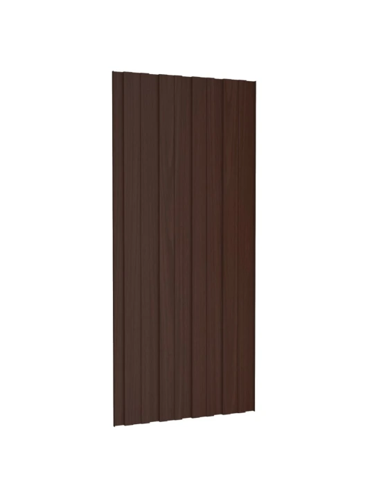 Střešní panely 12 ks pozinkovaná ocel hnědé 100 x 45 cm