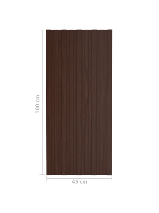 Střešní panely 12 ks pozinkovaná ocel hnědé 100 x 45 cm