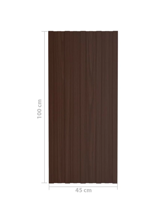 Střešní panely 12 ks pozinkovaná ocel hnědé 100 x 45 cm