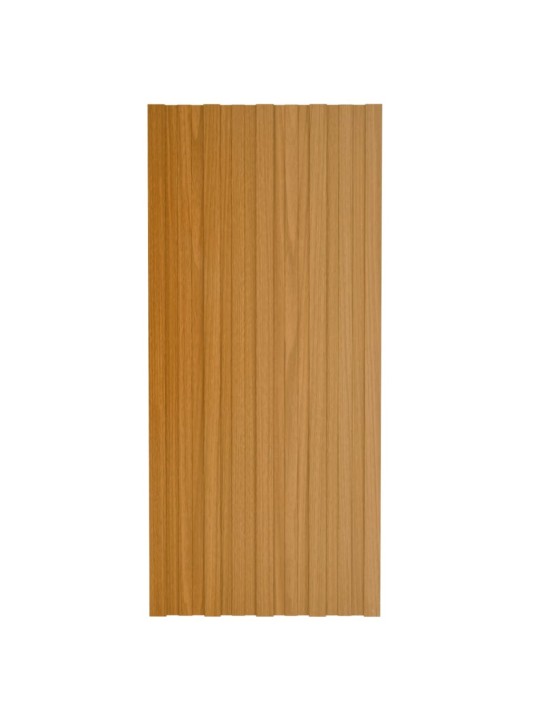 Střešní panely 12 ks pozinkovaná ocel světlé dřevo 100 x 45 cm