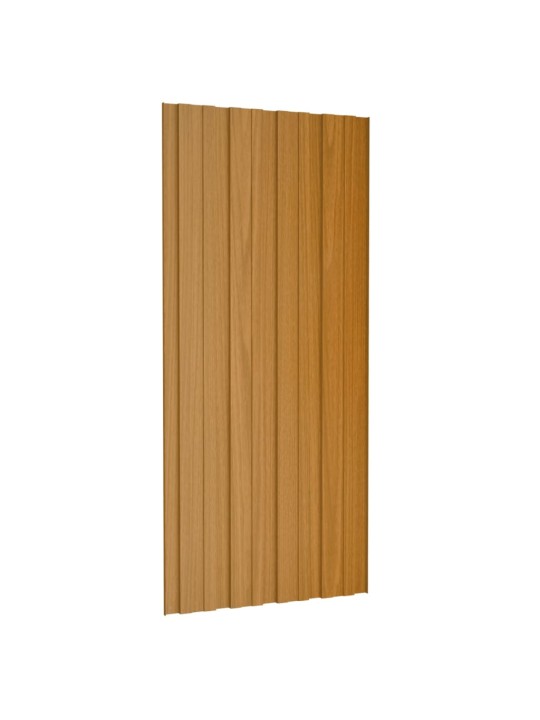 Střešní panely 12 ks pozinkovaná ocel světlé dřevo 100 x 45 cm