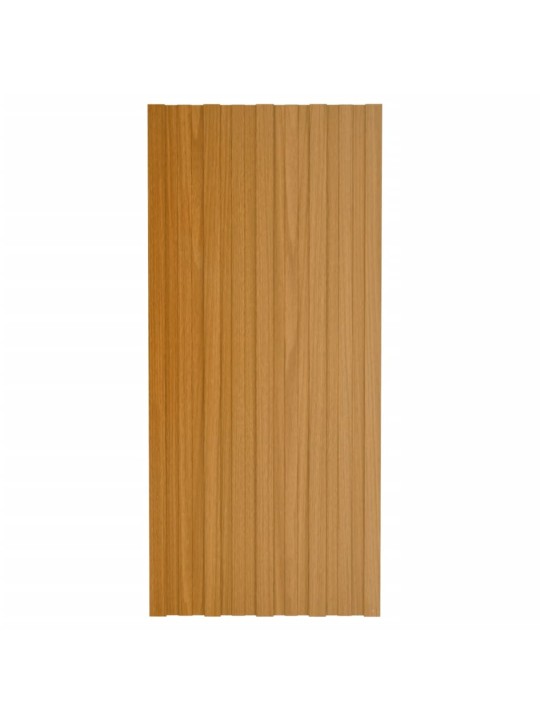 Střešní panely 36 ks pozinkovaná ocel světlé dřevo 100 x 45 cm