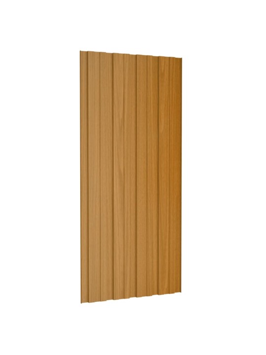 Střešní panely 36 ks pozinkovaná ocel světlé dřevo 100 x 45 cm