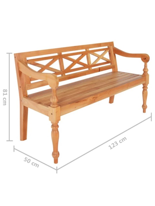 Lavice Batavia 123 cm masivní mahagon světle hnědá