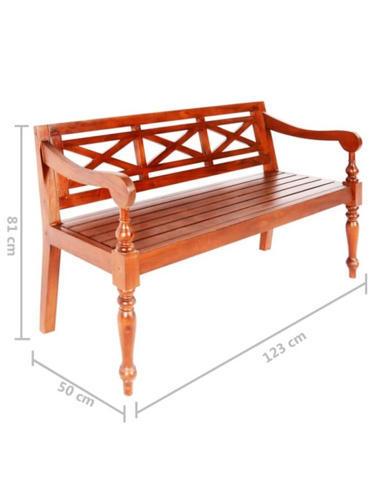 Lavice Batavia 123 cm masivní mahagon tmavě hnědá