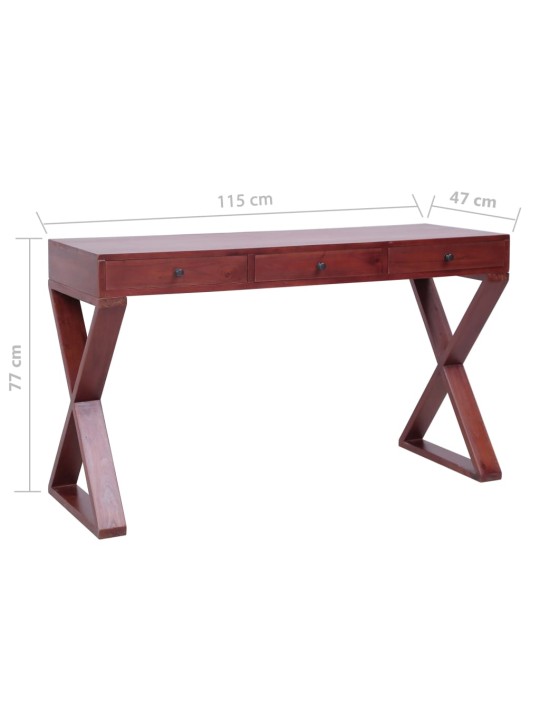 Počítačový stůl hnědý 115x47x77 cm masivní mahagonové dřevo