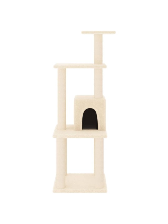 Škrabadlo pro kočky se sisalovými sloupky krémové 105 cm