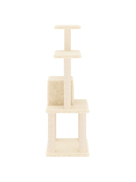 Škrabadlo pro kočky se sisalovými sloupky krémové 105 cm