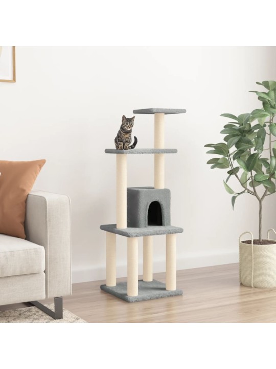 Škrabadlo pro kočky se sisalovými sloupky světle šedé 105 cm
