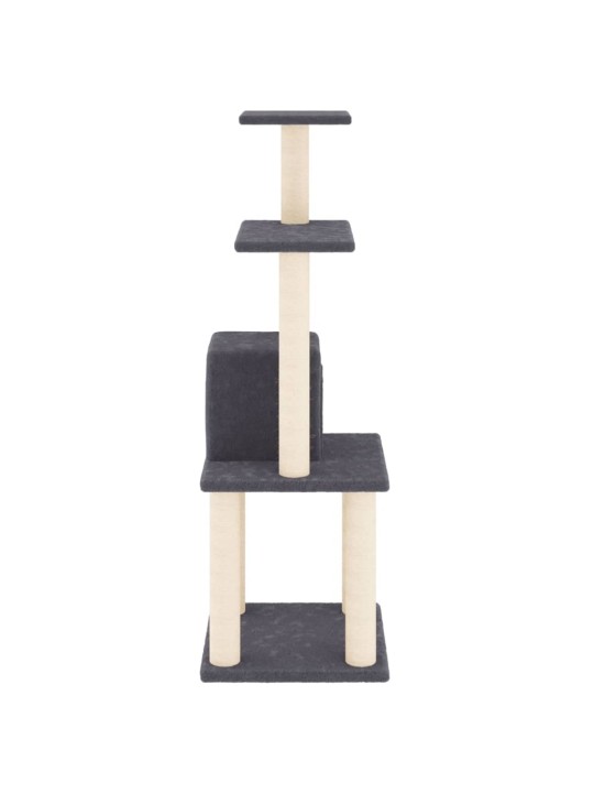 Škrabadlo pro kočky se sisalovými sloupky tmavě šedé 105 cm