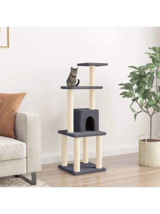 Škrabadlo pro kočky se sisalovými sloupky tmavě šedé 105 cm