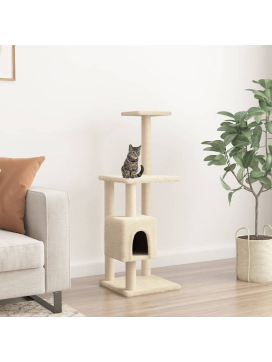 Škrabadlo pro kočky se sisalovými sloupky krémové 104 cm