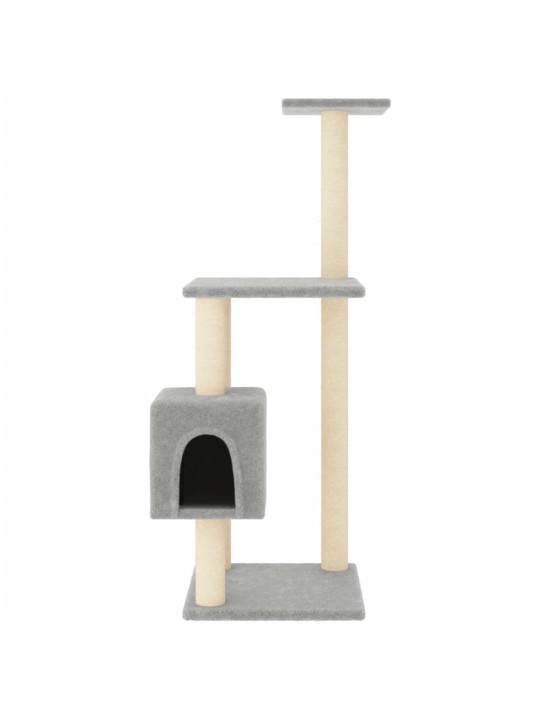Škrabadlo pro kočky se sisalovými sloupky světle šedé 104 cm