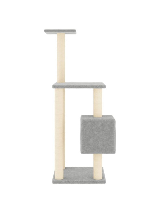 Škrabadlo pro kočky se sisalovými sloupky světle šedé 104 cm