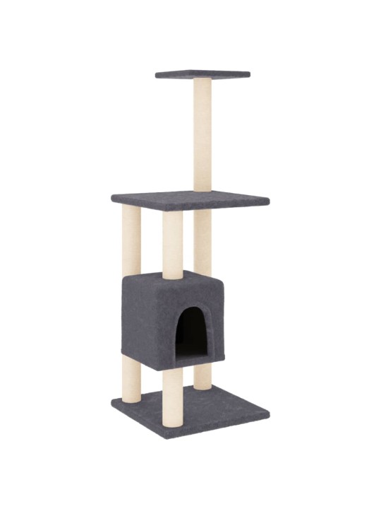 Škrabadlo pro kočky se sisalovými sloupky tmavě šedé 104 cm