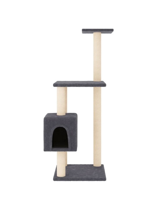 Škrabadlo pro kočky se sisalovými sloupky tmavě šedé 104 cm