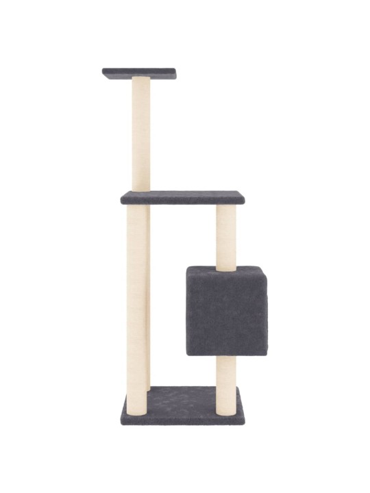 Škrabadlo pro kočky se sisalovými sloupky tmavě šedé 104 cm