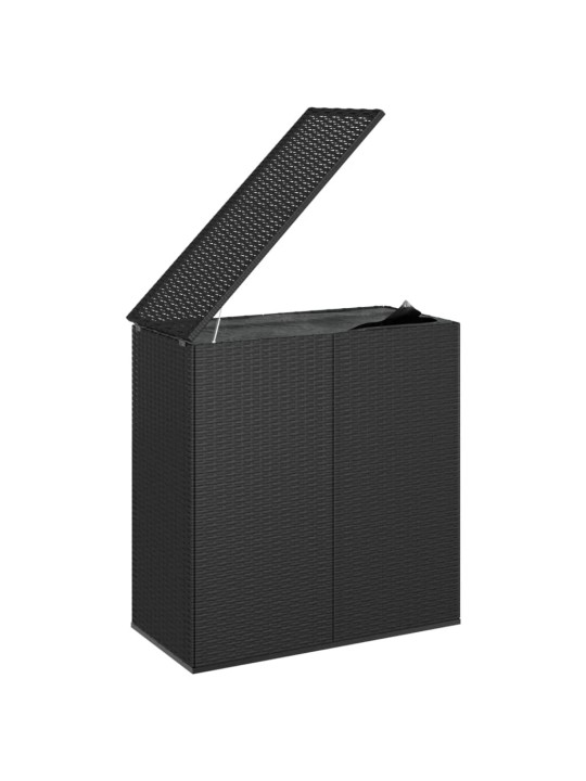 Zahradní úložný box PE ratan 100 x 49 x 103,5 cm černý