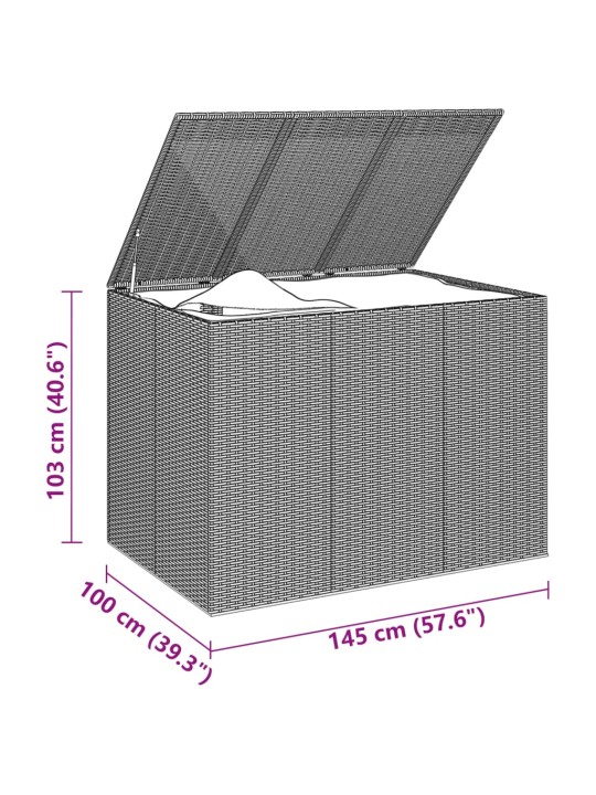 Zahradní úložný box PE ratan 145 x 100 x 103 cm černý