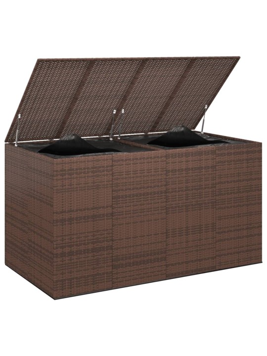 Zahradní úložný box PE ratan 194 x 100 x 103 cm hnědý