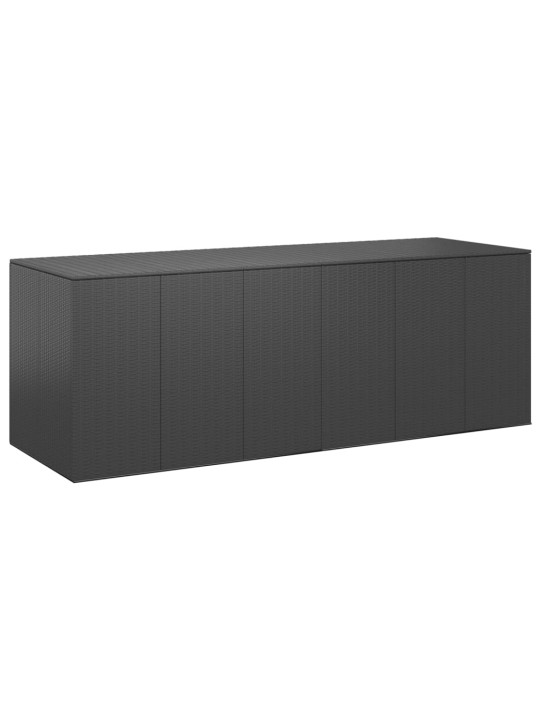 Zahradní úložný box PE ratan 291 x 100,5 x 104 cm černý