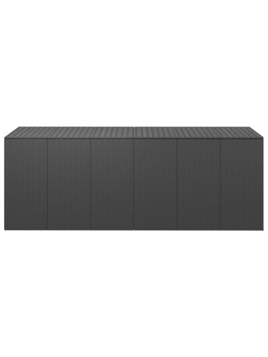Zahradní úložný box PE ratan 291 x 100,5 x 104 cm černý