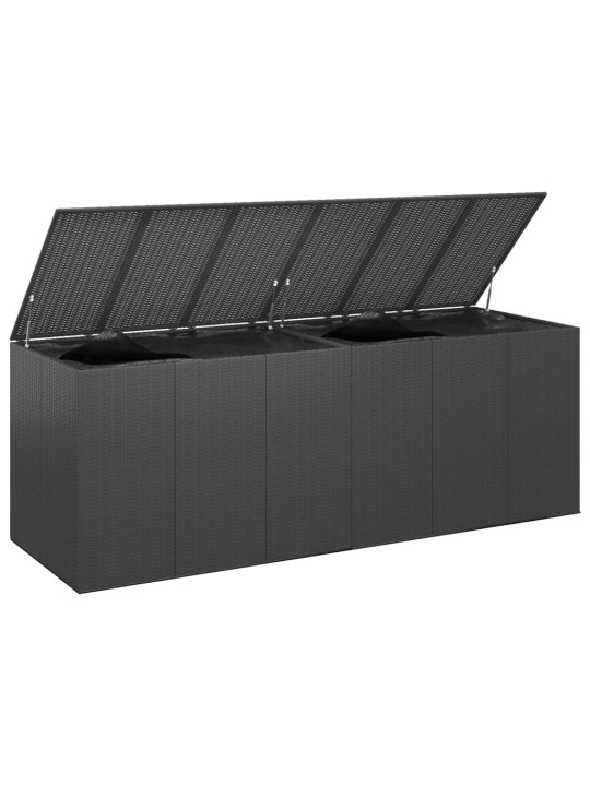 Zahradní úložný box PE ratan 291 x 100,5 x 104 cm černý