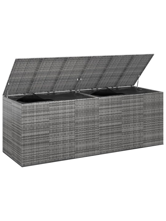 Zahradní úložný box PE ratan 291 x 100,5 x 104 cm šedý