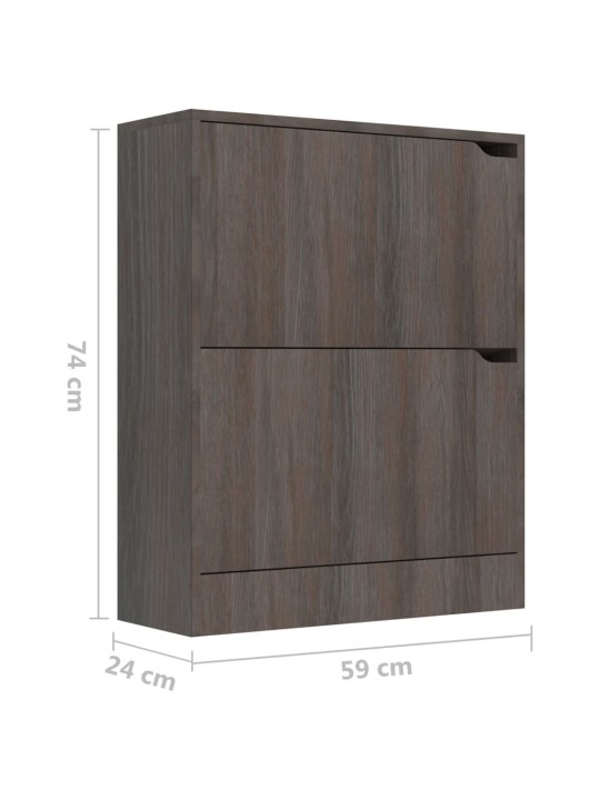 Botník se 2 dvířky šedý dub sonoma 59x24x74 cm kompozitní dřevo