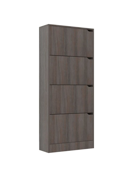 Botník se 4 dvířky šedý dub sonoma 59x24x136cm kompozitní dřevo