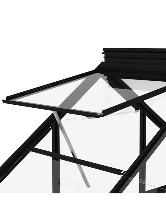 Skleněný skleník antracitový 155 x 395,5 x 191 cm hliník