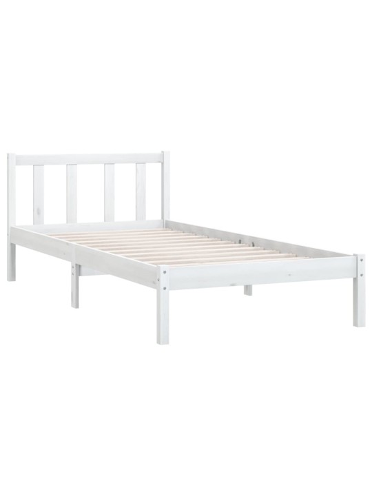 Rám postele bílý masivní borovice 75 x 190 cm malé jednolůžko