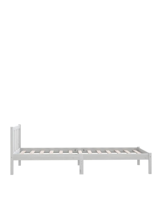 Rám postele bílý masivní borovice 75 x 190 cm malé jednolůžko