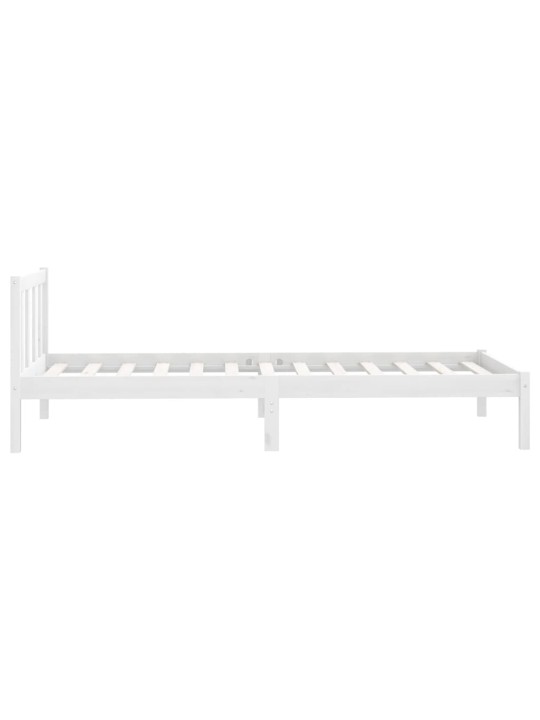 Rám postele bílý masivní borovice 75 x 190 cm malé jednolůžko