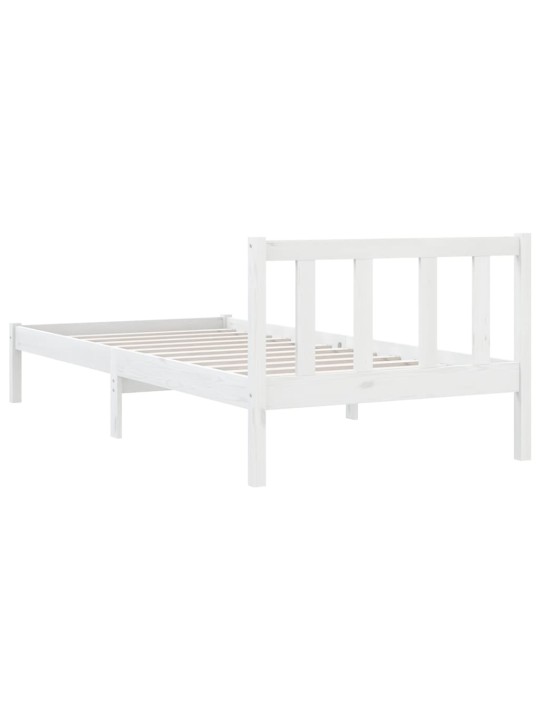 Rám postele bílý masivní borovice 75 x 190 cm malé jednolůžko