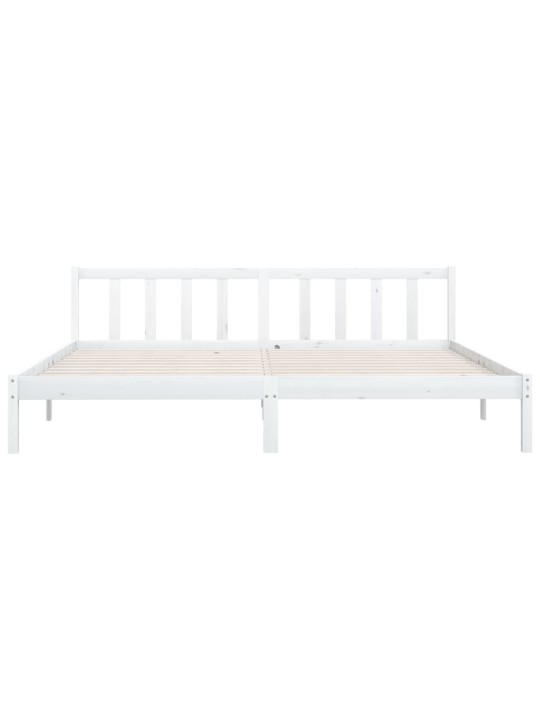 Rám postele bílý masivní borové dřevo 200 x 200 cm