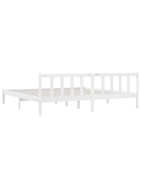 Rám postele bílý masivní borové dřevo 200 x 200 cm