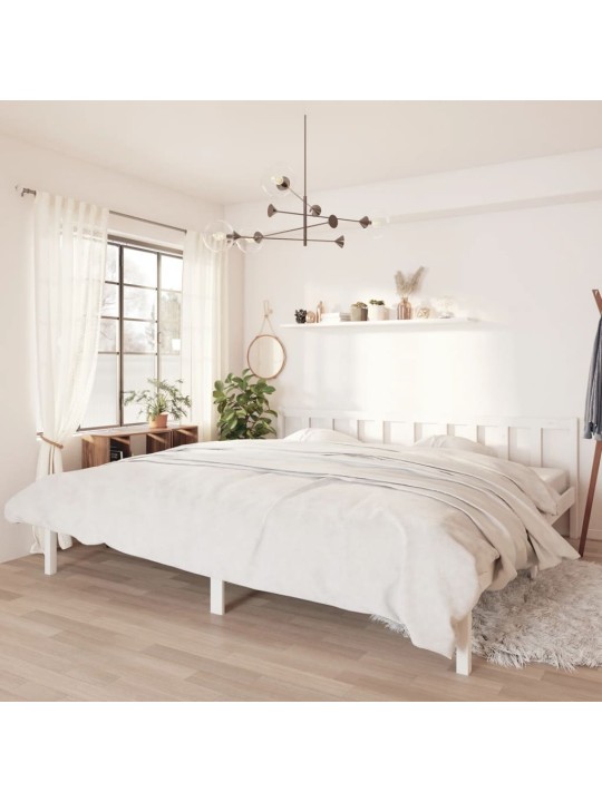 Rám postele bílý masivní borové dřevo 200 x 200 cm