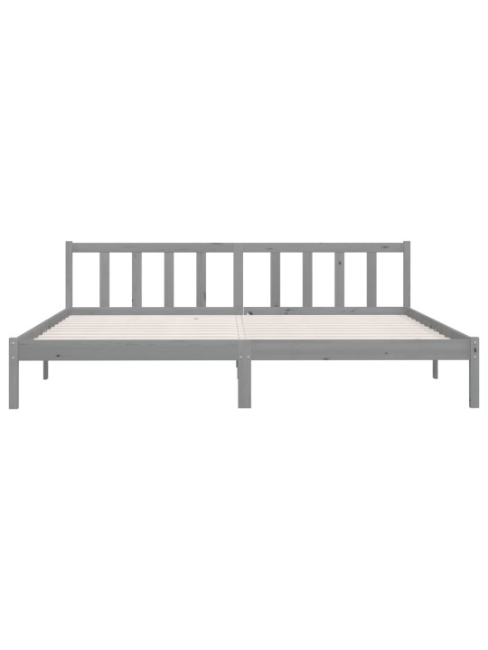 Rám postele šedý masivní borové dřevo 200 x 200 cm