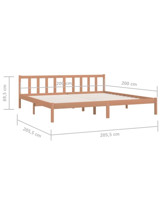 Rám postele medově hnědý masivní borovice 200 x 200 cm