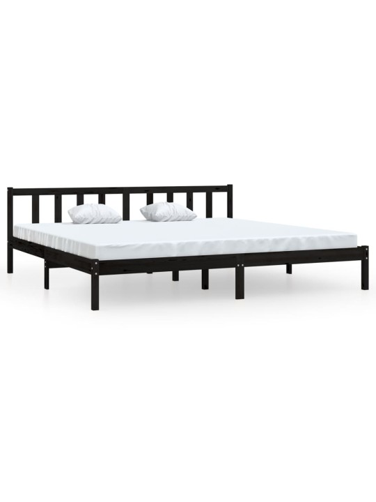 Rám postele černý masivní borové dřevo 200 x 200 cm