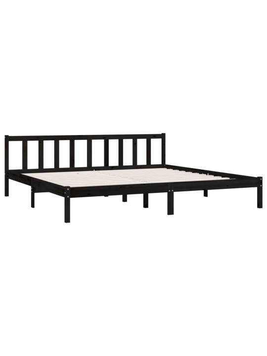 Rám postele černý masivní borové dřevo 200 x 200 cm