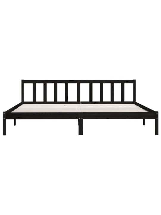 Rám postele černý masivní borové dřevo 200 x 200 cm
